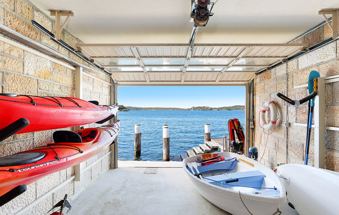 private boat shed in Sydney Harbour